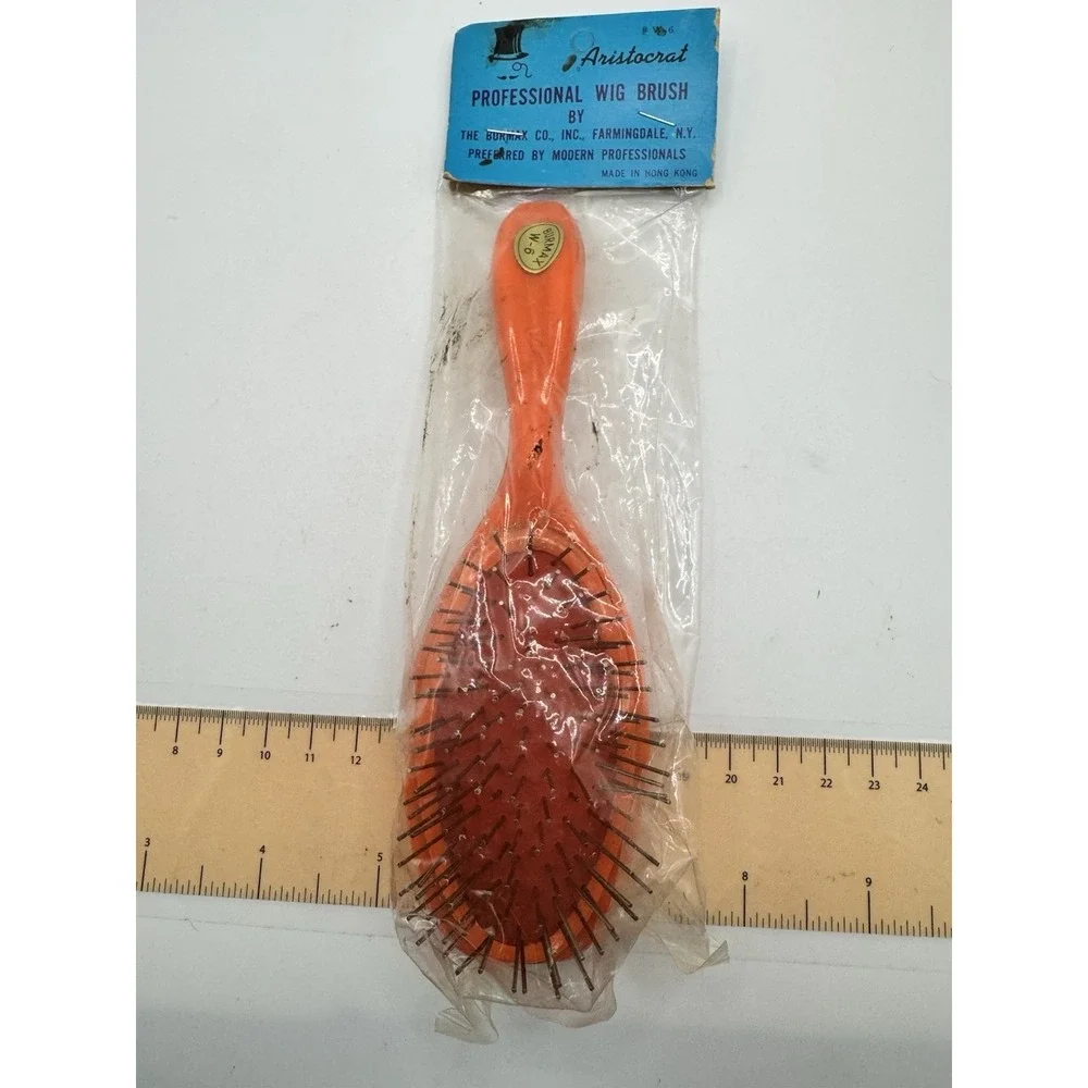 Vintage Aristocrat Professional Wig Brush - Orange Made In Hong Kong NOS